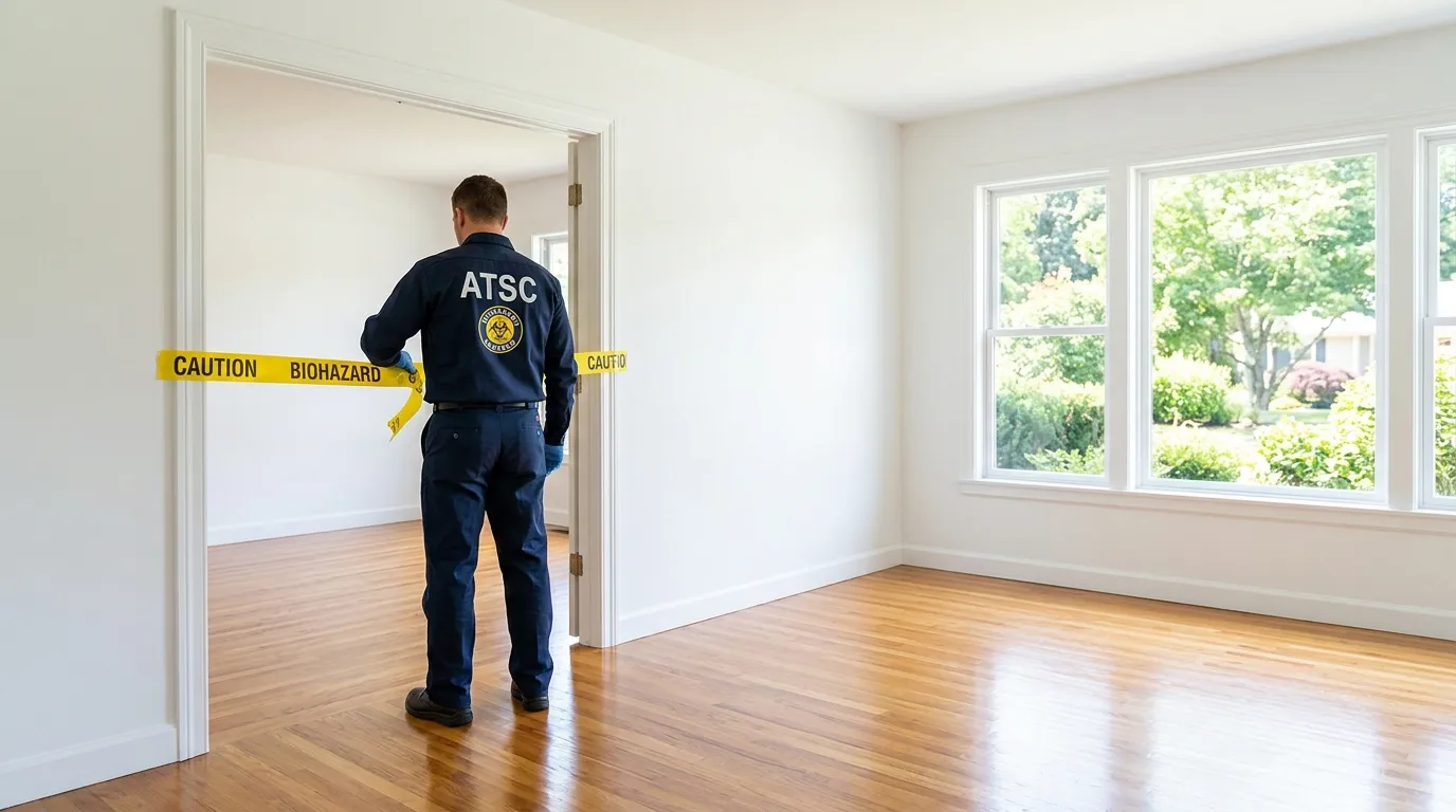 Certified biohazard cleanup crew performing Decomposition Cleanup in Chatham